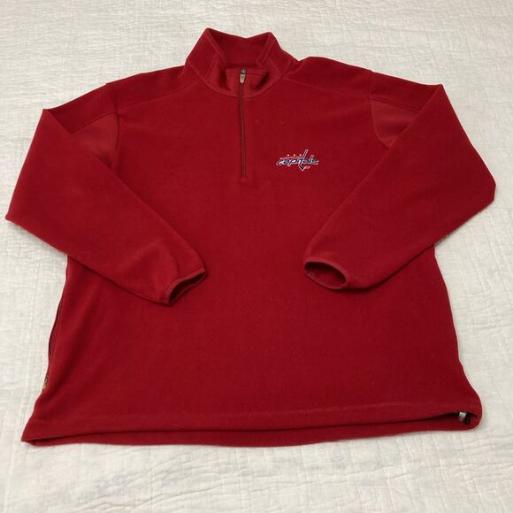 Antigua NHL Washington Capitals Quarter Zip Red Long Sleeve Pullover XL - Picture 1 of 6